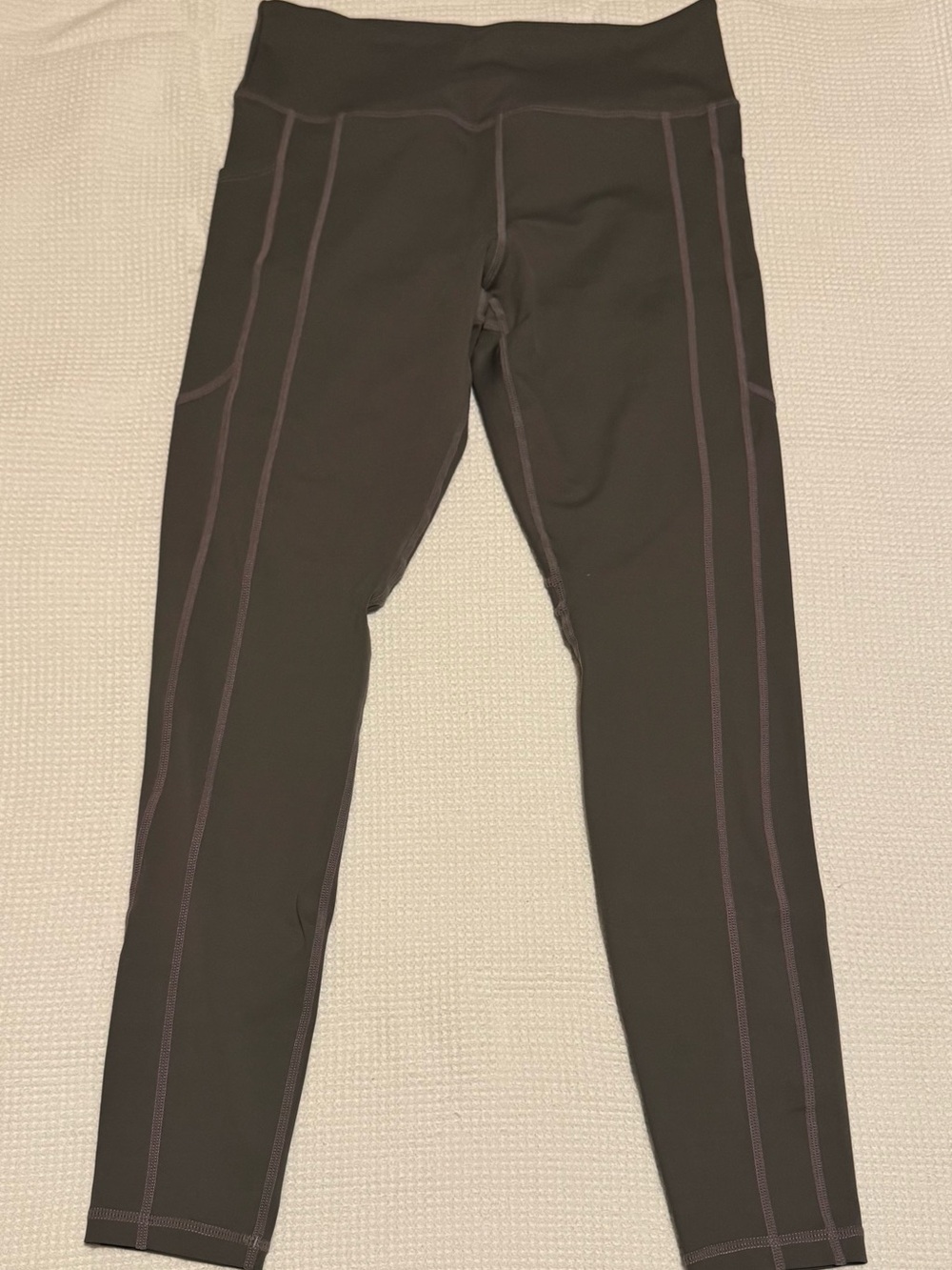 Curves&Combat  Stretch Performance Pants in Dark Olive with Contrast Stitching